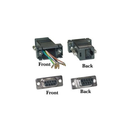 Swe-Tech 3C Modular Adapter, Black, DB9 Female to RJ45 Jack FWT31D1-1740BK